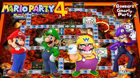 Mario Party 4 Mario Vs Luigi Vs Wario Vs Waluigi Bowser S Gnarly