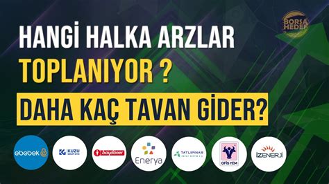 Hangi Halka Arzlar Toplanıyor Tavan Serileri Devam Edebilecek Arzlar