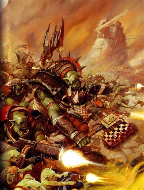 Ork Mob Attacking Codex Cover Art Warhammer Warhammer 40k