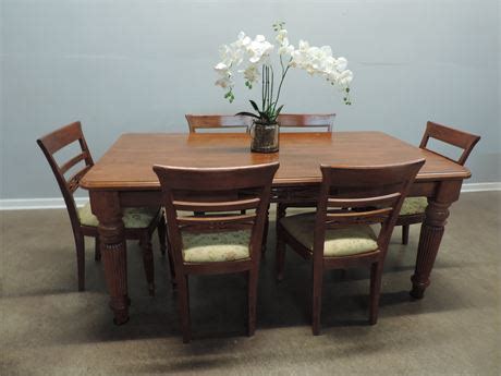 Transitional Design Online Auctions Solid Wood Dining Table Chairs