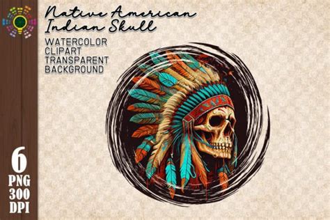 Skull Indian Headdress Clip Art