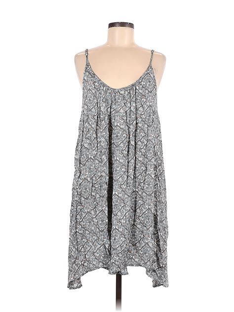 Lovestitch 100 Rayon Multi Color Gray Casual Dress Size Med Lg 50