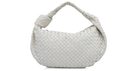 Bottega Veneta Blanc Grand Intrecciato Jodie Cuir Veau façon poulain