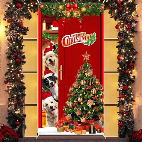 Amazon Christmas Door Cover Decorations Banner Merry Christmas