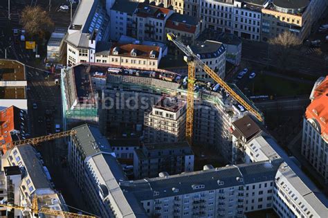 Leipzig Aus Der Vogelperspektive Eckhaus Baustelle Zum Neubau Eines