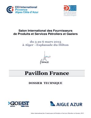 Fillable Online Pavillon France Guichet De L Export En PACA Fax Email