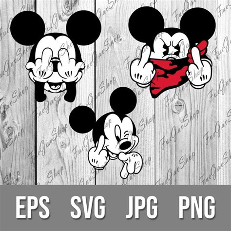 Mickey Mouse Fuck You Vector Digital File Svg Eps Png Etsy