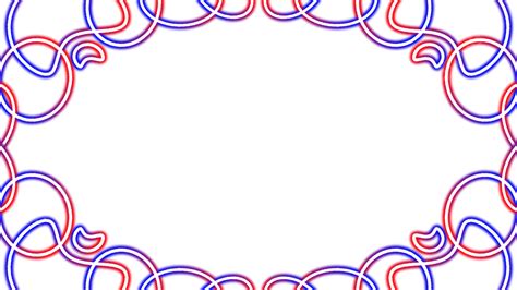 Neon Red And Blue Staggered Border Horizontal Image Neon Red And Blue