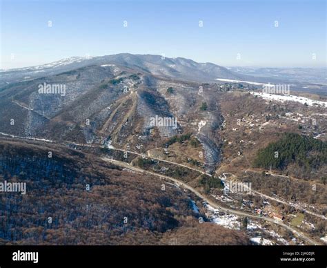 Aerial Winter View Of Vitosha Mountain Near Boyana District Sofia City