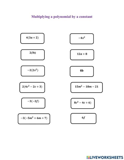 Multiplying Polynomials Worksheets Worksheets Library