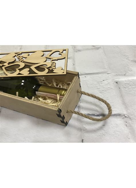 Коробка для бутылки из фанеры 34 x 10 x 10 см|Capsboard.com
