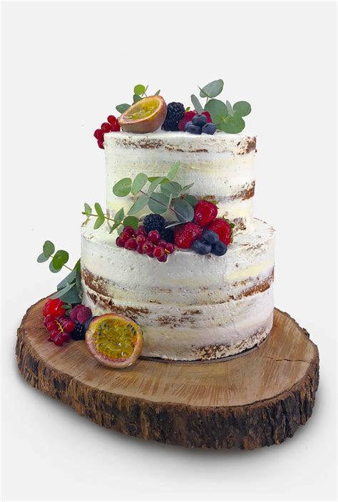 Two Tier Naked Cake With Summer Fruits Farina Casa Bakery