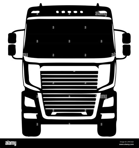 Modern Truck Front View Minimalistic Vector Illustration Stock Vector