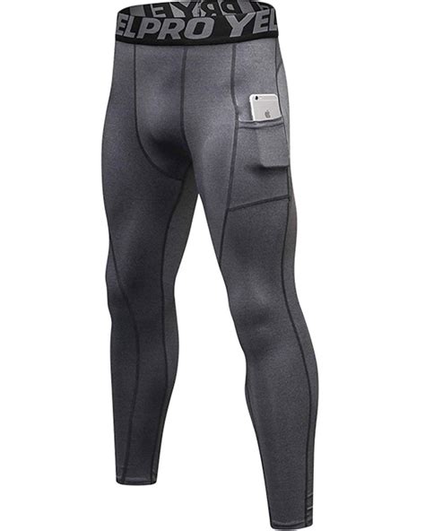 Mens Moisture Wicking Compression Pants Baselayer Cool Dry Sports