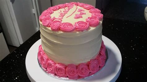 Pink And White Rainbow Cake With Buttercream Frosting