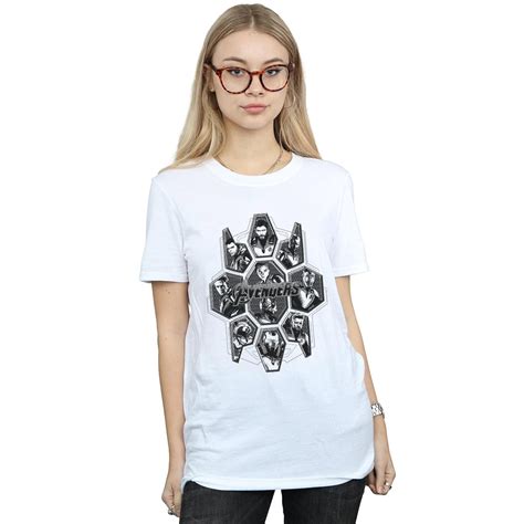 Marvel Womens Avengers Endgame Hero Shapes Cotton Boyfriend T Shirt