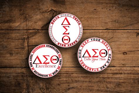 Delta Sigma Theta Letters Round Stickers Sticker Shop Sorority College Pledge Waterproof Etsy