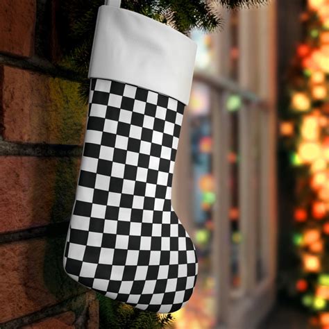 Checkered Stocking Racing Black And White Stockings Racecar Fans