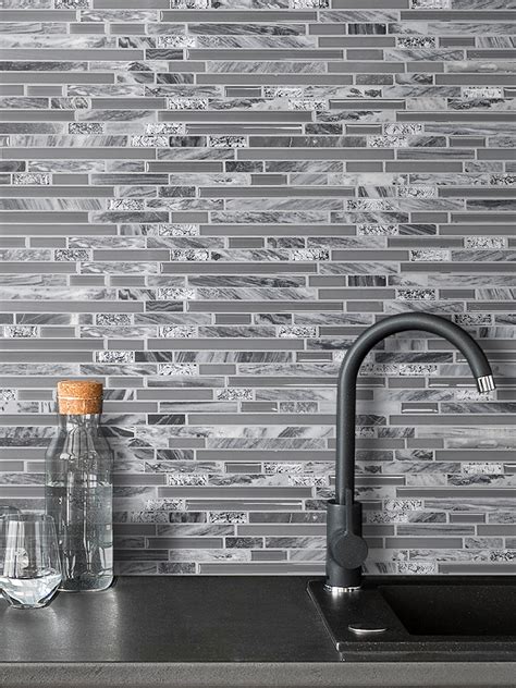 Gray Glass Marble Backsplash Tile | Backsplash.com