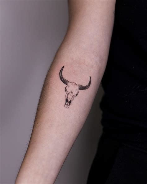 Traditional Bull Skull Tattoo