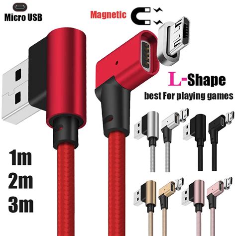 3ft 6ft 10ft aimant magnétique L coude de pliage Micro USB adaptateur