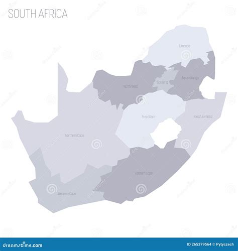 Zuid Afrika Politieke Kaart Van De Administratieve Afdelingen