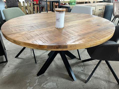 Nieuwe Ronde Eettafel Denia Rond Mangohout Euro Sale Wk Home