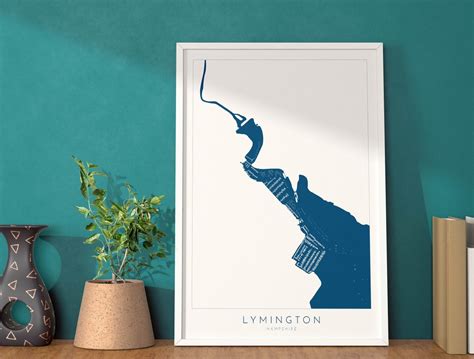 lymington map lymington art print lymington river map hampshire map