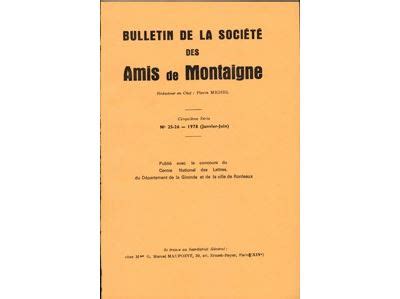 Bulletin De La Soci T Des Amis De Montaigne V N T N