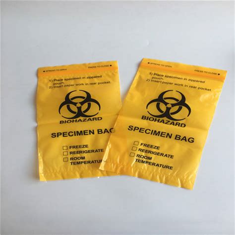 Plastic Biohazard Specimen Bag Kangaroo 3 Pocket Lab Transport Ziplock