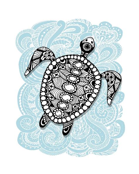 Tortue Fleurie Zentangle Pour Votre Conception Illustration De Vecteur