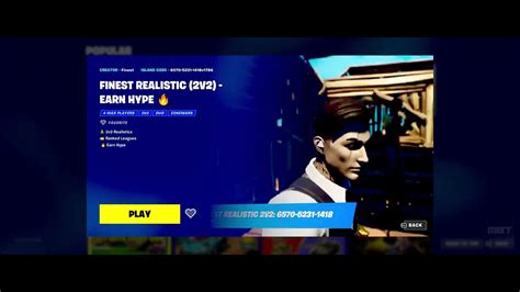 Tutorial Fortnite Finest Realistic 2v2 Earn Hype🔥 Island Code How To Enter Youtube