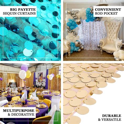 Gold Sequin Big Payette Divider Backdrop Drape Curtain 8ftx8ft