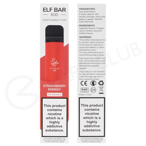 Strawberry Energy Elf Bar Disposable Vape