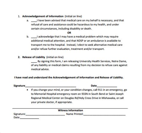 8 Against Medical Advice Forms To Download Sample Templates