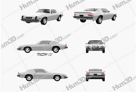 Chevrolet Camaro 1974 Blueprint Template