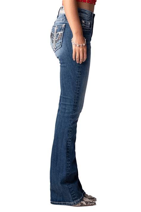 Miss Me Women S Mid Rise Boot Stretch Jeans Embellished Americana Style