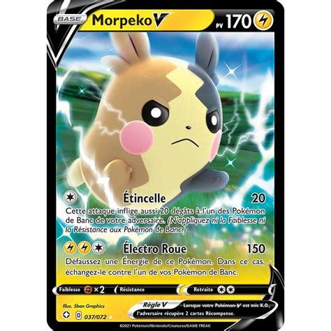 Découvrez Morpeko carte Holographique rare V de la série Destinées