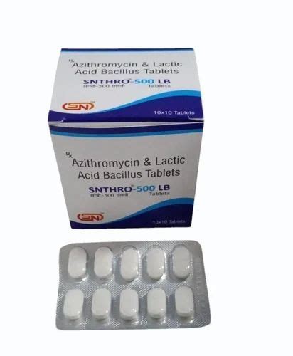 Azithromycin And Lactic Acid Bacillus Tablet At Rs Box