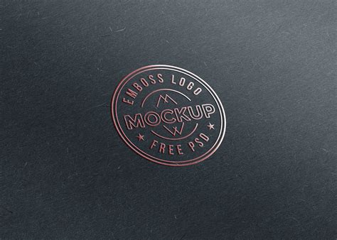 Emboss Paper Logo Mockup PSD | Mockup World HQ