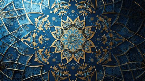 Ramadan Kareem Islamic Arabic Blue Luxury Background With Geometric