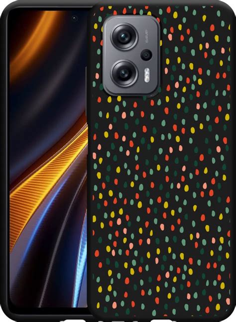 Poco X4 GT Hoesje Zwart Happy Dots Designed By Cazy Bol