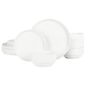 Gibson Home Fine Ceramic Piece Dinnerware Set Service Of In White