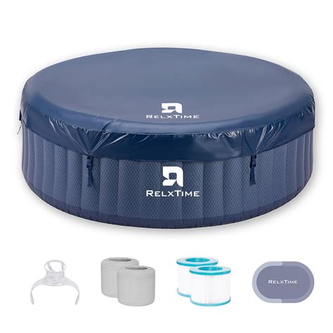 Relxtime Person Inflatable Hot Tub Pool Round Portable Outdoor Spa With Massage Jets