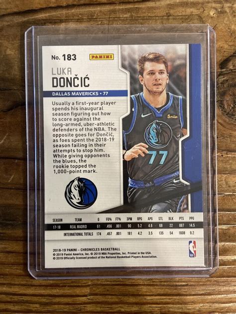 Panini Chronicles Luka Doncic Rc Playoff Rookie Card Ebay