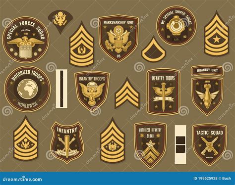 Chevron Oficial Vectorial Del Ejército De Los Estados Unidos Foto de