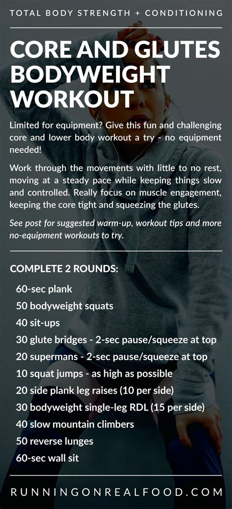 No Equipment Core And Glutes Workout Running On Real Food