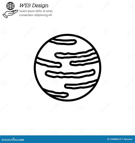 Neptune Planet Icon Thin Line, Linear, Outline Vector. Neptune Planet ...