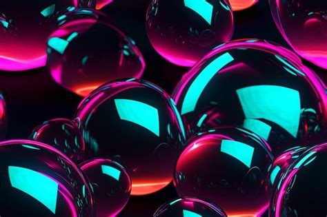 Premium Ai Image Seamless Abstract Background Illustration With Glass Balls With Refraction In