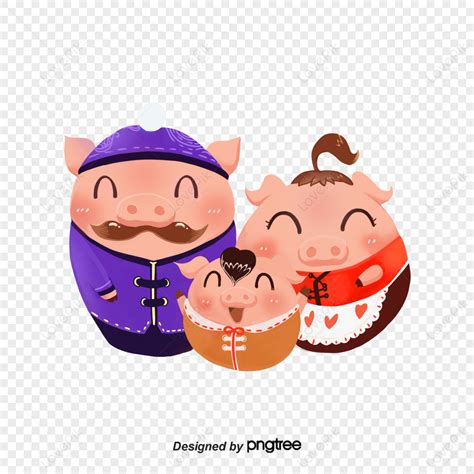 The Year Of Pigs And Pigs Cartoon Characters Free PNG And Clipart Image